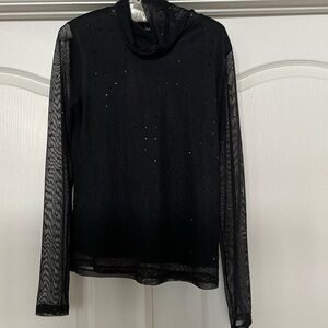 Sanctuary Black long sleeve top with rhinestones